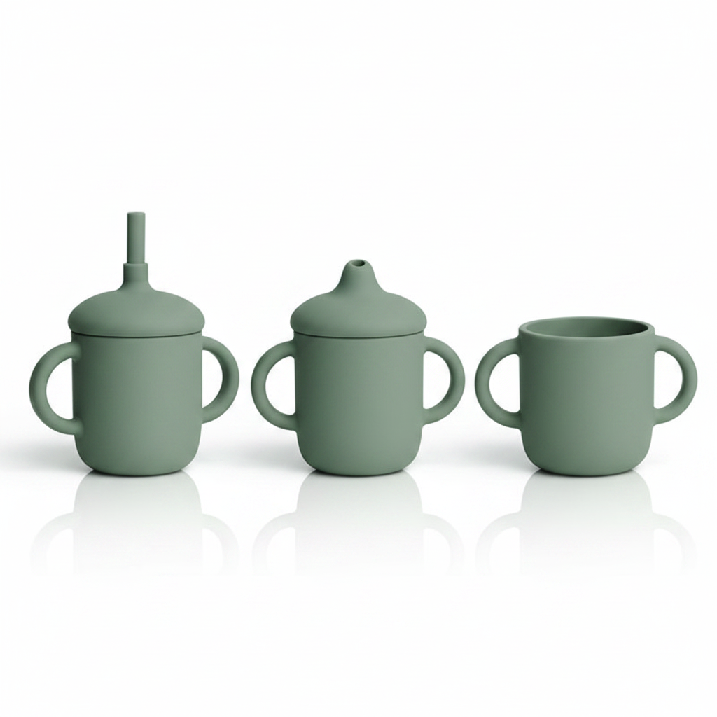 Biberon silicone army green 3 en 1