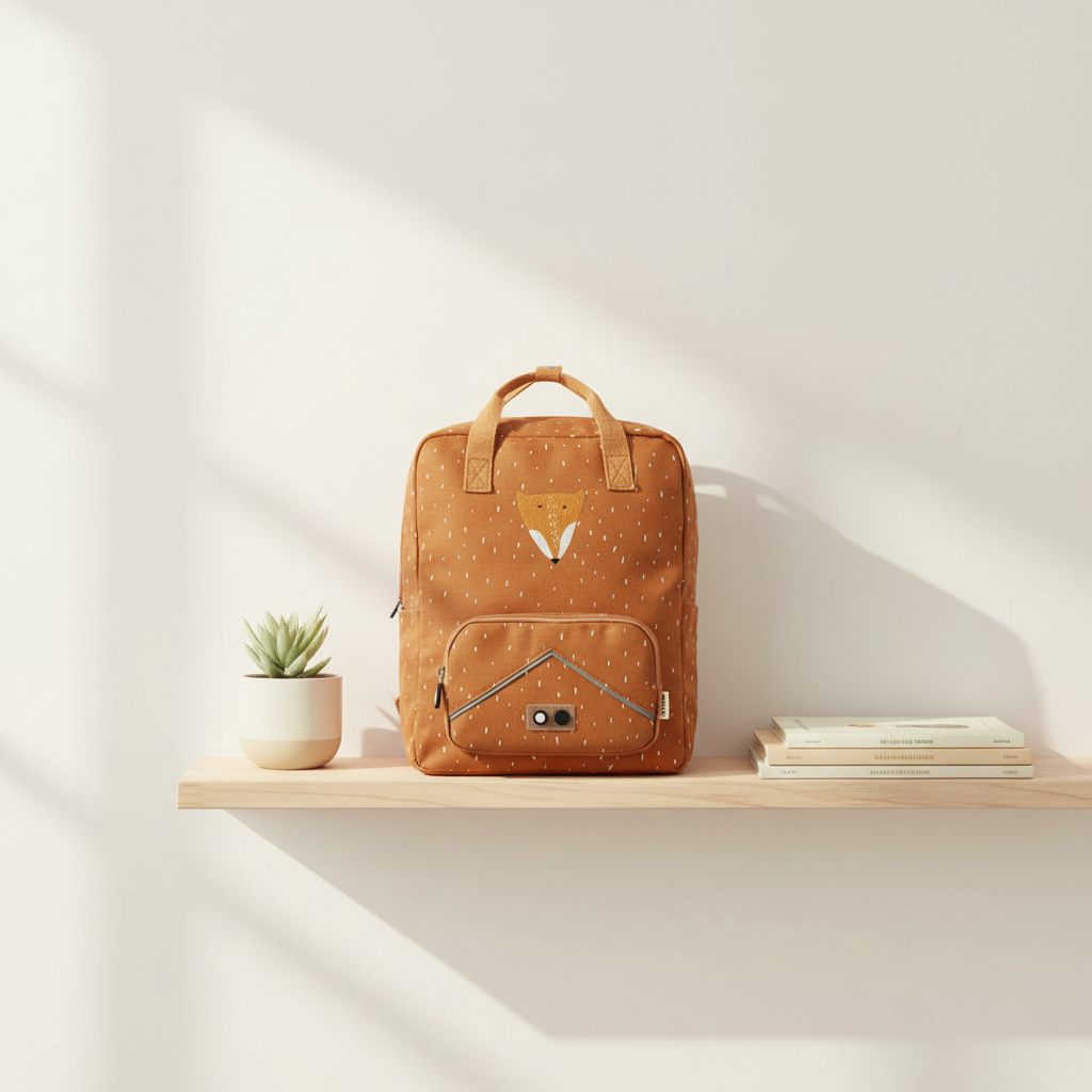 Cartable renard orangé - ambiance douce