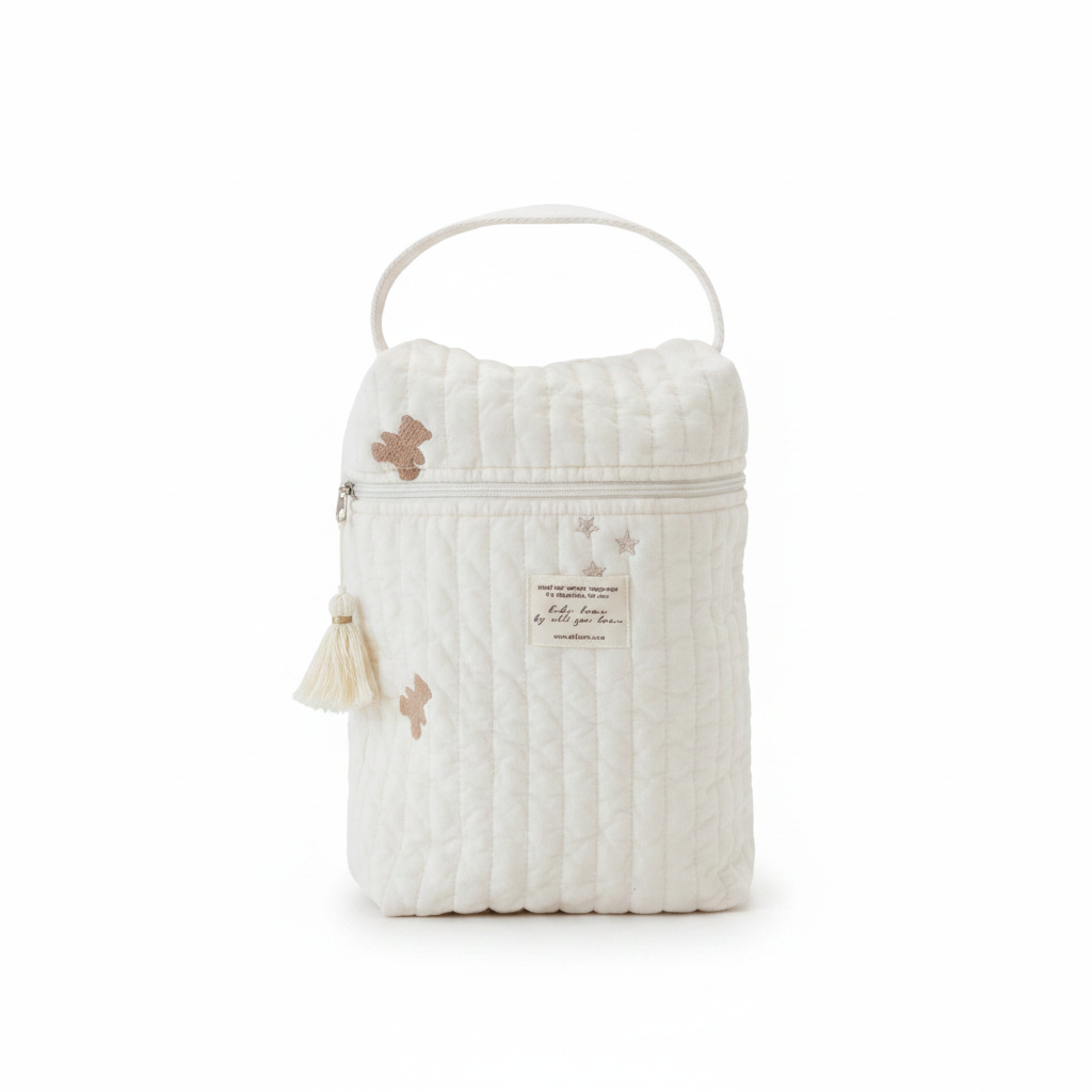 Pochette isotherme ours fond blanc
