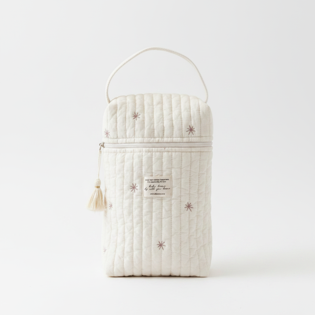 Pochette isotherme étoiles fond blanc